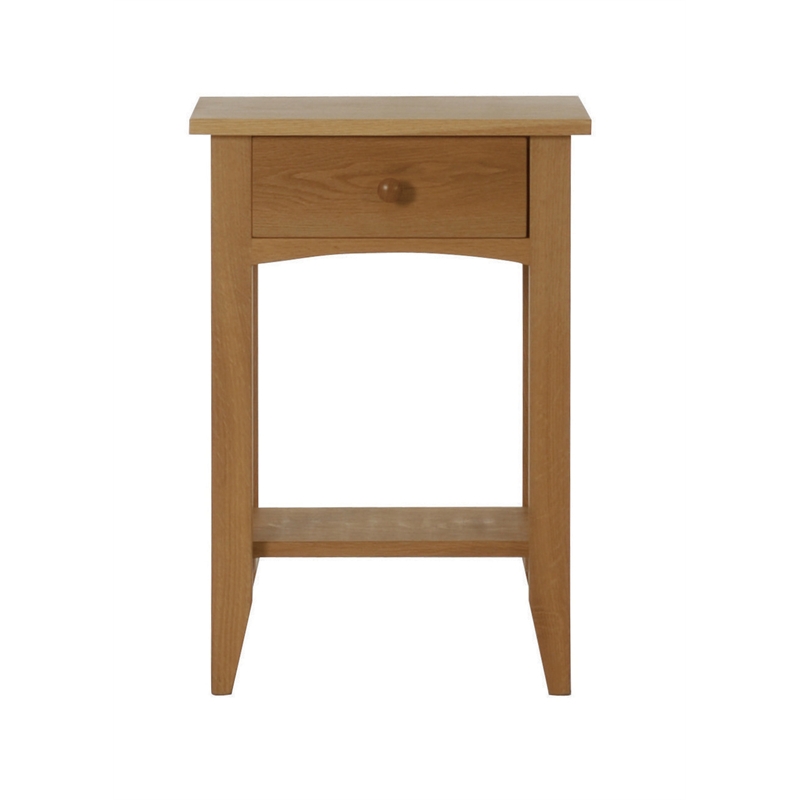 Marblehead 1 Drawer Bedside Table, Narrow Oak Side Table With Drawer